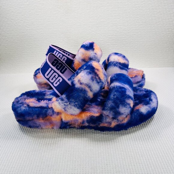 Ugg Fluff Yeah Violet Marble Slide Slipper Women's US 11 NWOT - Picture 1 of 9